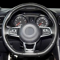 diy black comfortable faux leather steering wheel cover for volkswagen vw golf 7 gti t roc passat variant r line tiguan