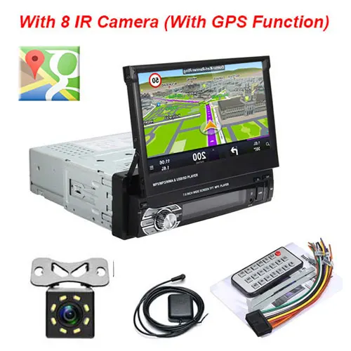 GPS and 8 IR camera Camecho 1din Автомагнитола " HD сенсорный экран gps навигация FM Bluetooth Автомобильный мультимедийный плеер авторадио для универсального автомобиля стерео - Цвет: GPS and 8 IR camera