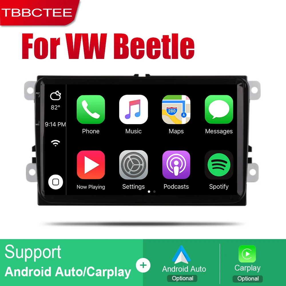 Автомобильный плеер TBBCTEE с GPS навигацией для Volkswagen VW Beetle 2011 2018 Android Wi Fi BT