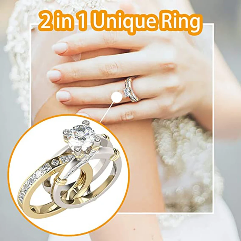 

2 In 1 Creatives Combination Ring Set With Zircon And Multifunctional 2021 Fashion Ring Special Ring BUTT666