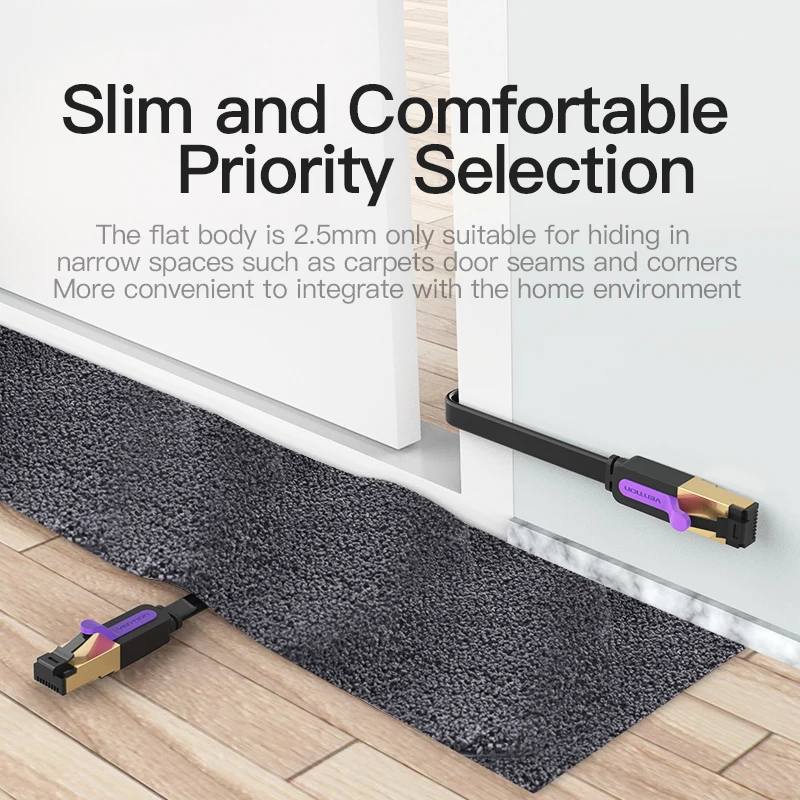 Ethernet кабель Vention RJ45 Cat8 сетевой UTP для совместимого с Cat7 патч корда модема