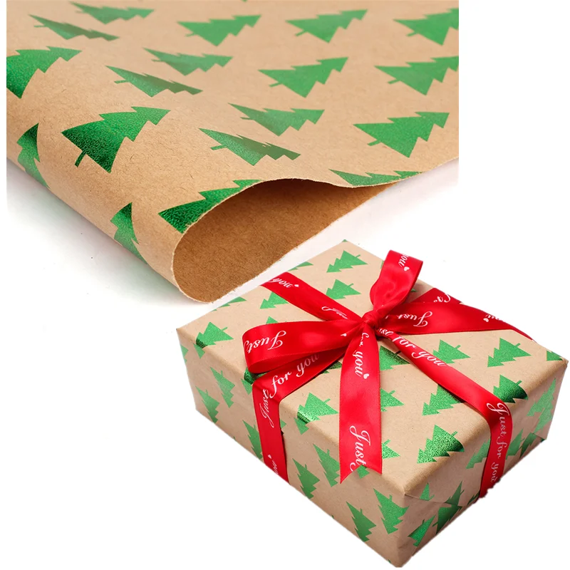 4 шт. Рождественская упаковочная бумага подарок дерево Лось обертывание деко