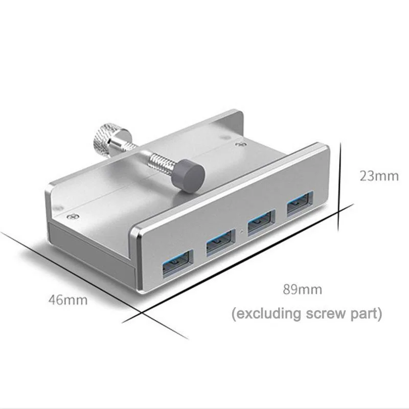 

4 Ports Multifunctional USB 3.0 Clip-type USB C HUB For Desktop Laptop Clip Range With 100cm Date Cable gift package