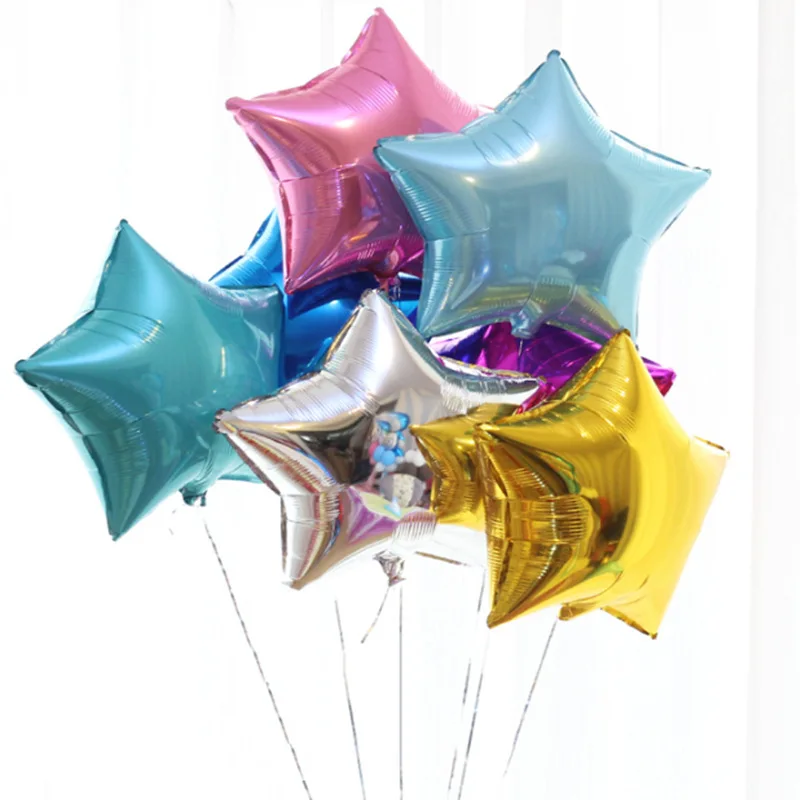 5 шт. Baby Shower 18 дюймов розового и белого цвета Звездные гелиевые фольгированные
