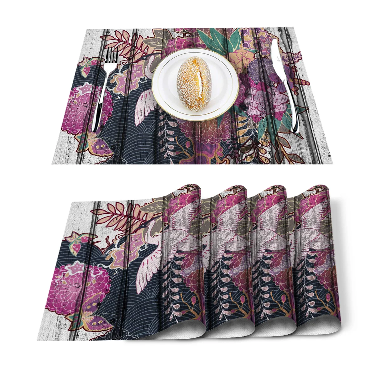 4/6 шт древесины весенний цветок кран Кухня набор столовых ковриков подкладок