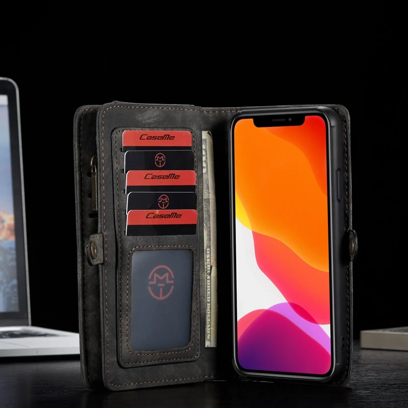 Чехол для iPhone 11 чехол Pro Max кожаный кошелек на молнии чехлы телефонов 11Pro Capinha |