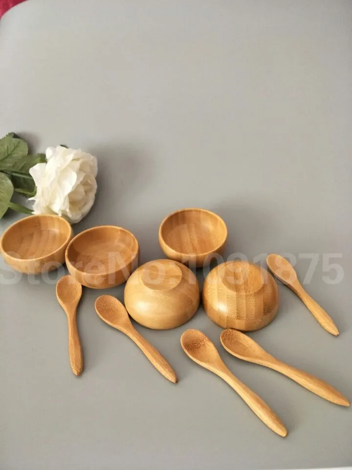 1/10 шт./лот пустая бамбуковая маска для лица миска с ложкой Косметическая