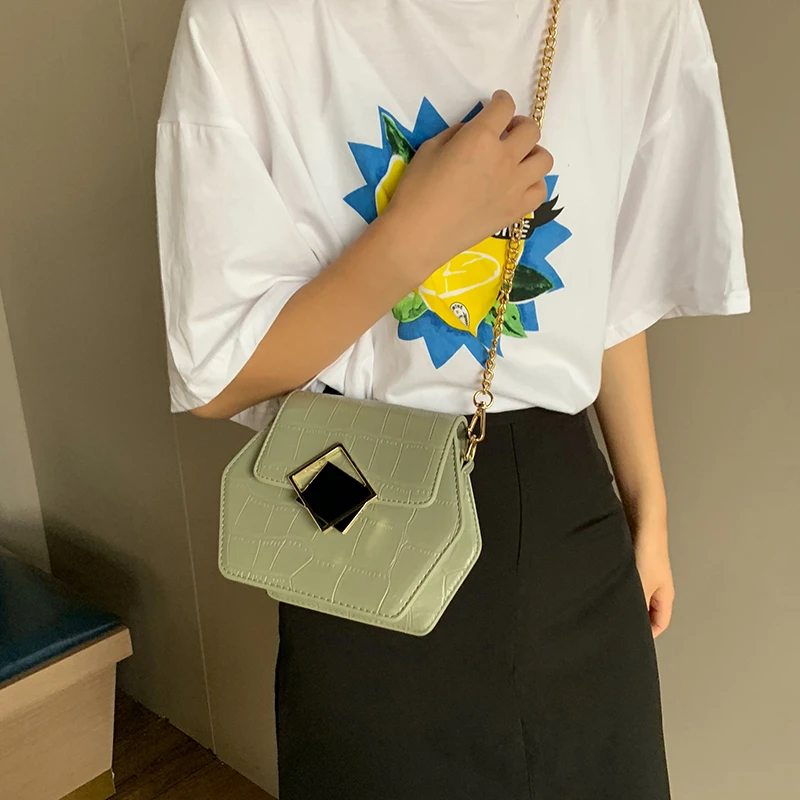 Модные сумки на плечо с шестигранной аллигатором для женщин роскошные