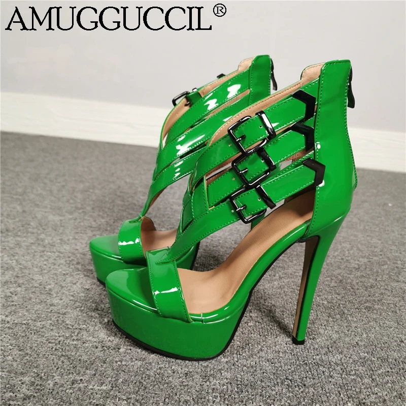 Новинка 2020 года Цвет зеленый модные пикантные летние женские босоножки на
