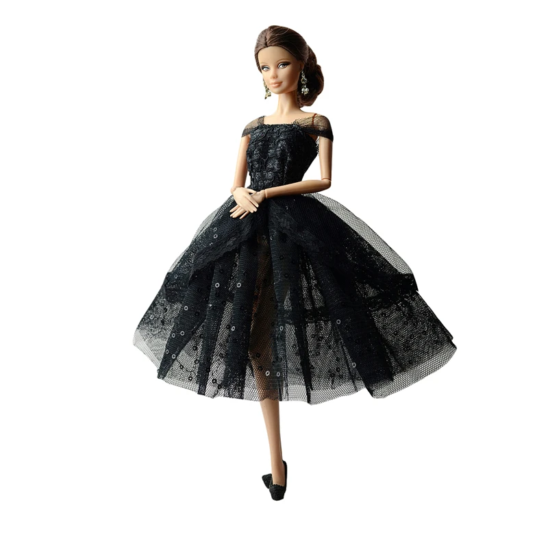 

2021 New Black Lace Dress Outfit Suit Sets for Barbie BJD FR SD Doll Clothes Role Play Accessories Toys for Girl