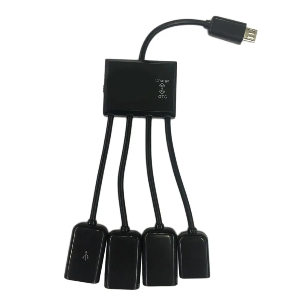 4 в 1 Порты Micro usb-хаб адаптера переменного тока с Мощность зарядки OTG USB HUB хост