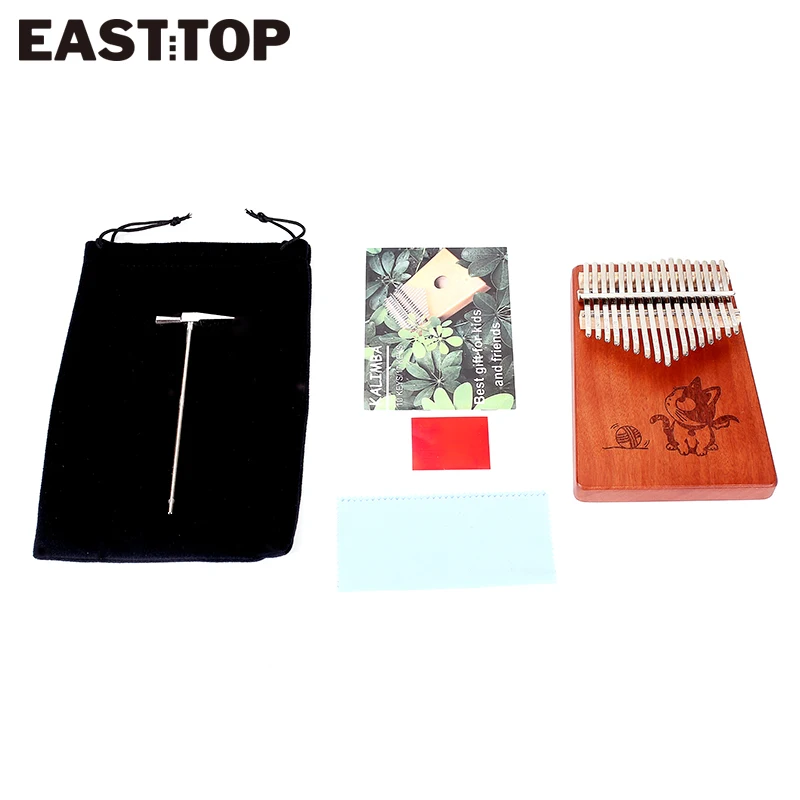 EASTTOP EK17-A 17 Keys Kalimba Thumb Piano High Quality Okoume Wood Mbira Body Musical Instruments |