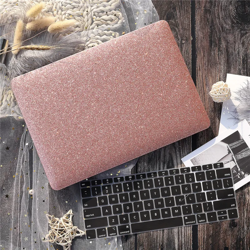 Прорезиненный матовый чехол для ноутбука Macbook Air 13 Mac Book retina Pro 13 1" Touch bar A1989 A1990+ чехол для клавиатуры - Цвет: Rose gold