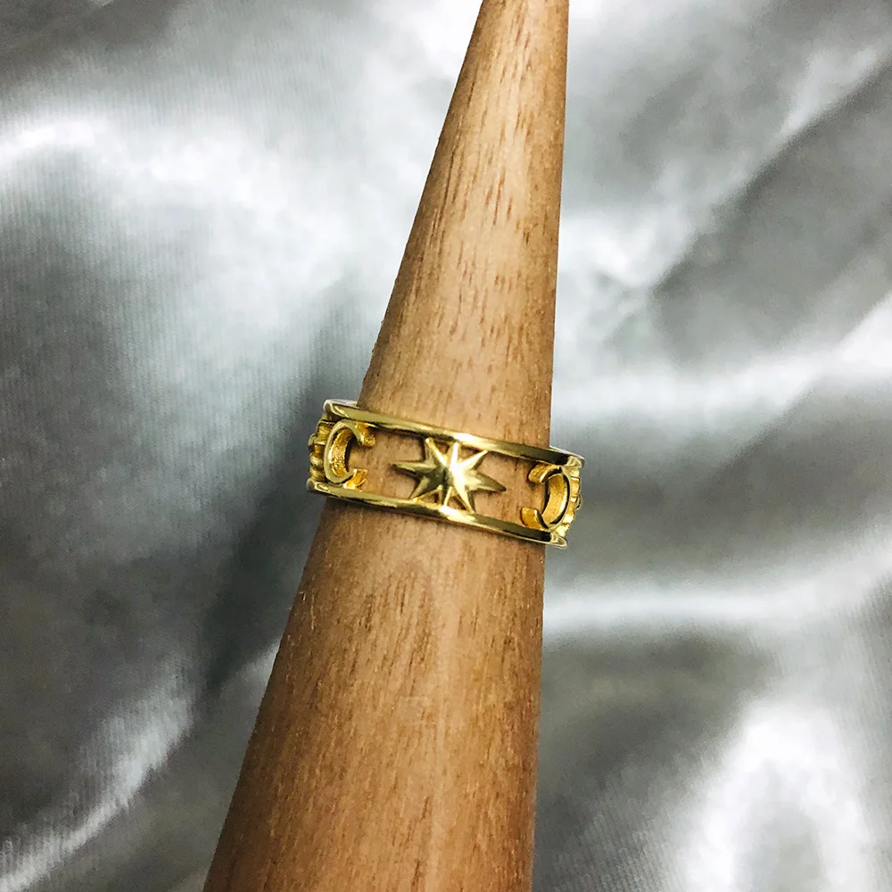 Женское кольцо LAMOON с Луной и солнцем 100% натуральный Зеленый Перидот желтое