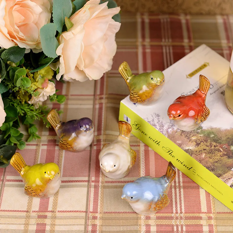 6 шт./компл. европейские милые керамические поделки в виде птиц для гостиной офиса