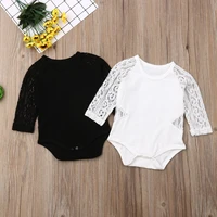 0 18m newborn baby girl long sleeve lace romper solid infant baby jumpsuit playsuit baby girl costumes autumn new