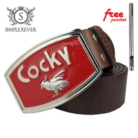 cocky belt buckle with silver finish mens metal belt buckle with leather belt fashion animal belt buckle