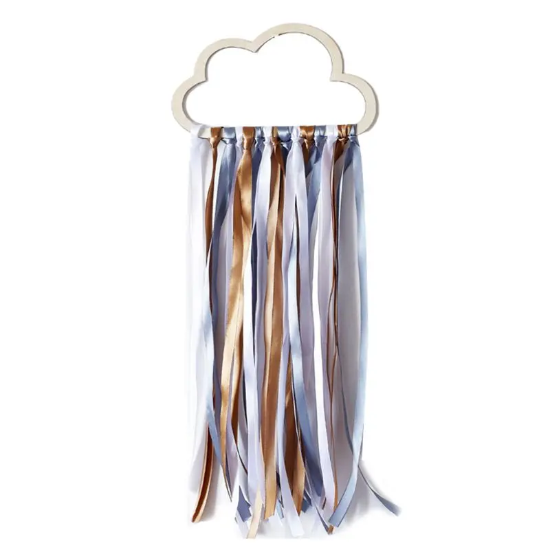 

Nordic Wooden Hollow Clouds Rainbow Tassel Wall Hanging Decoration Handmade Children Birthday Present