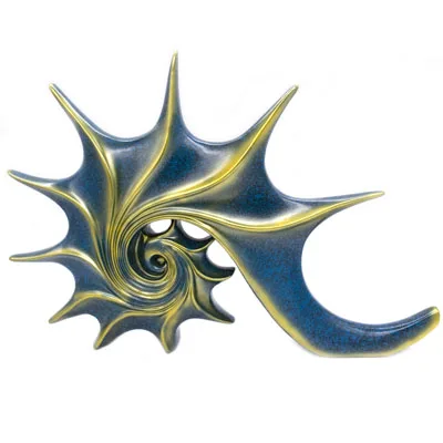 Gold-blue YuryFvna, статуя раковины из смолы, морская улитка, скульптура животного, фигурка Whelk, изделия из смолы, рождественский подарок, крыльцо, украшение для дома и офиса - Цвет: Gold-blue
