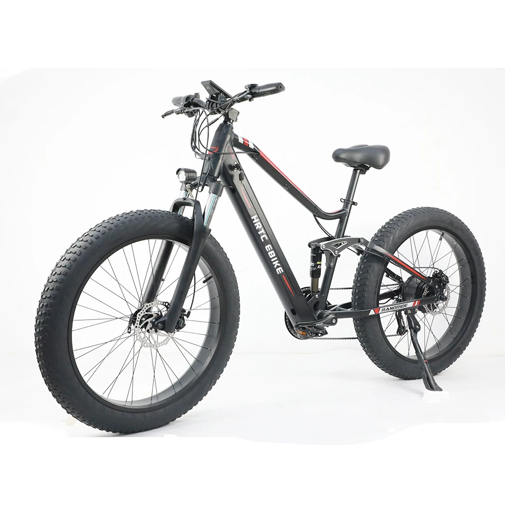 Электровелосипед с электроприводом фэтбайк амортизацией и мягким хвостом 26