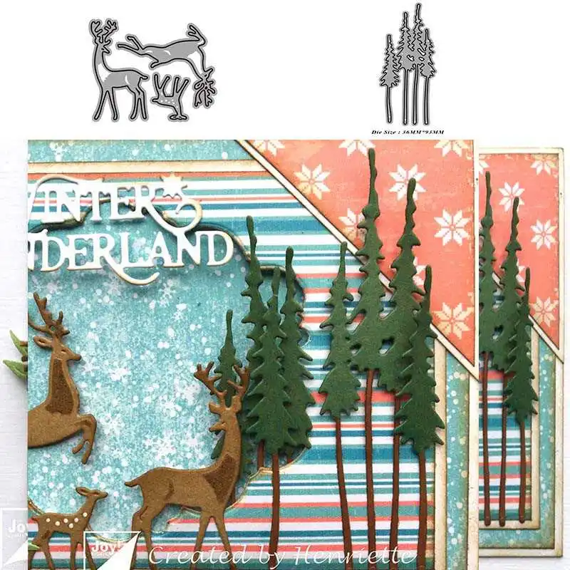 DIY cutting die Christmas Elk Tree Metal Cutting Dies Embossing Scrapbooking Stencil Craft Cut For Card Handmade | Дом и сад
