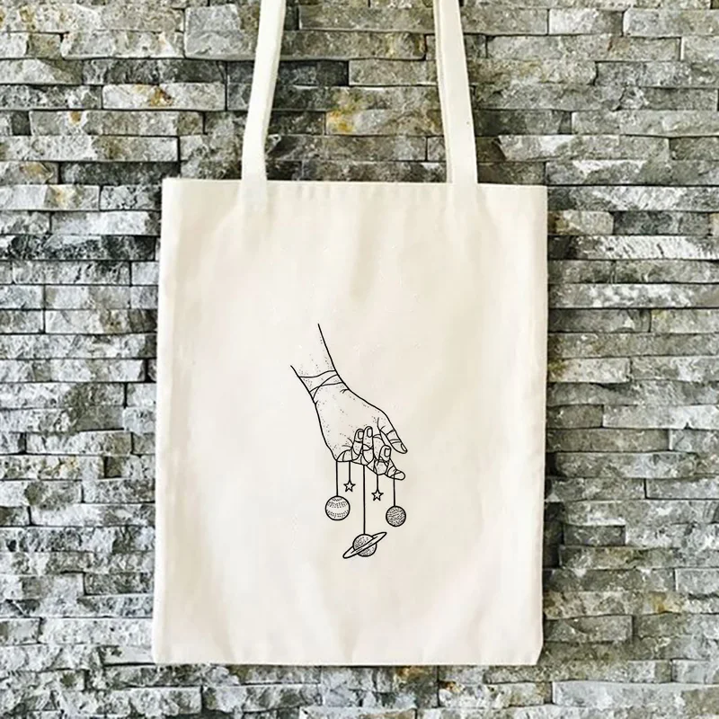 Иллюстрация Искусство Холст Сумка Tote ежедневное использование текст Сделай Сам