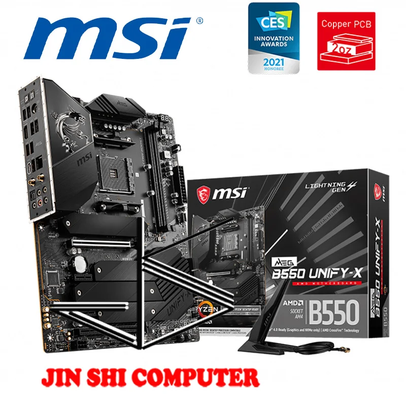

NEW MSI MEG B550 UNIFY-X Supports AMD Ryzen™ Supports DDR4 Memory, Dual Channel 5300(OC) MHz+ (MAX5800) M.2 slots PCIe 4.0