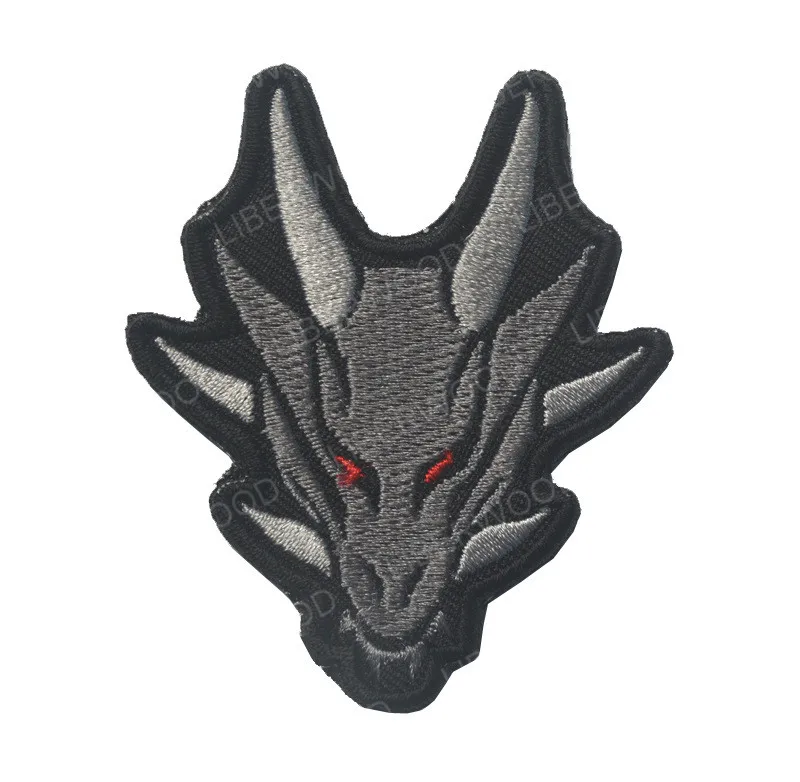 dragon gray Вышивка Русский волк Медведь Тигр патч армейский тактический боевой дух Военная эмблема Huskie собака волк Тотем нашивки значки для рюкзака - Цвет: dragon gray
