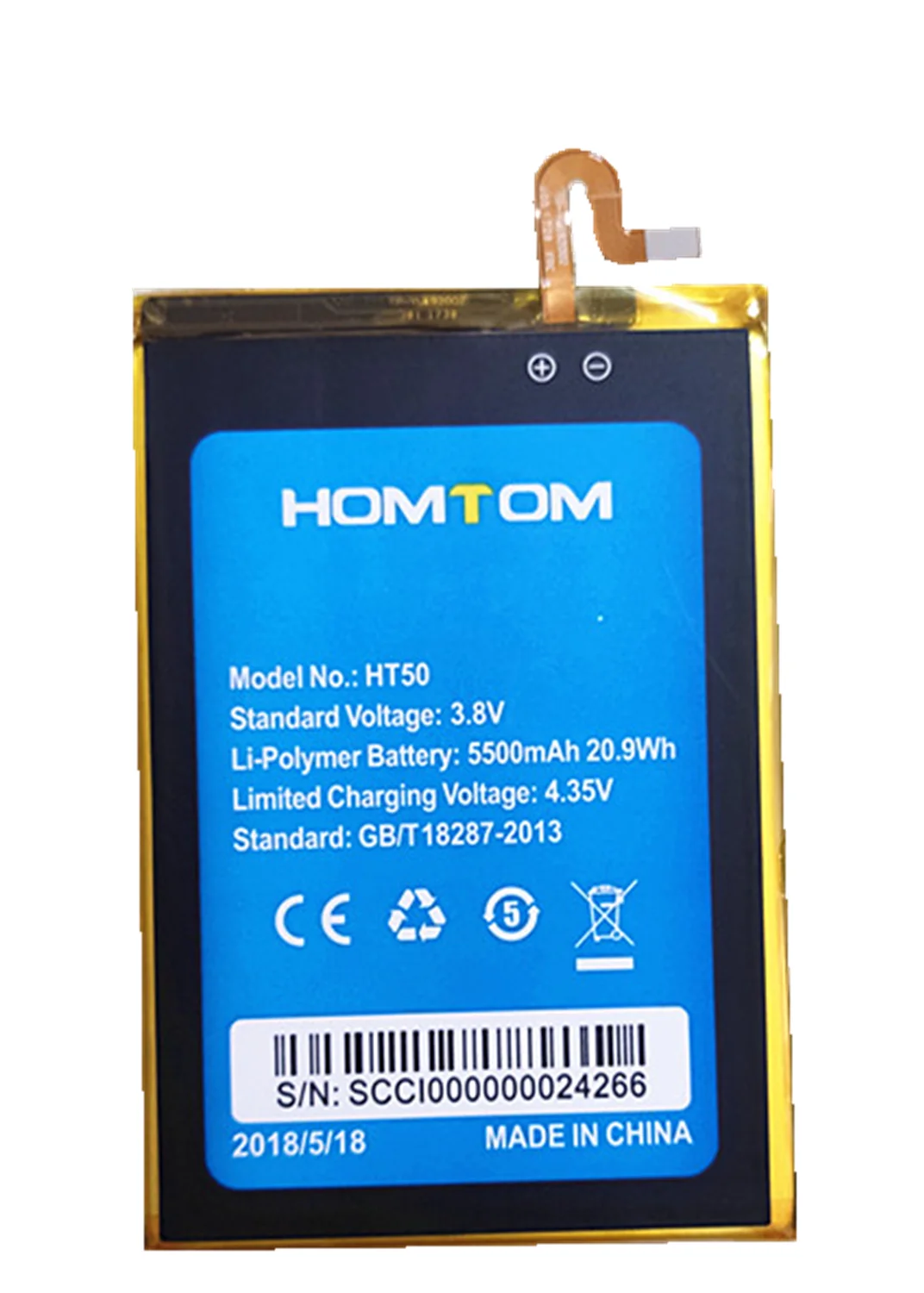 100% новый 5500mAh резервного копирования Батарея Замена для HOMTOM HT50 5 дюймовыйж