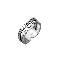 retro simple double layer digital ring fashion new hip hop ring hot air hand decoration for women