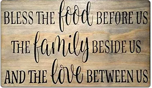 

Bless The Food Before Us Wood Sign Rustic Farmhouse Decor -Tin Sign 8x12 Inch