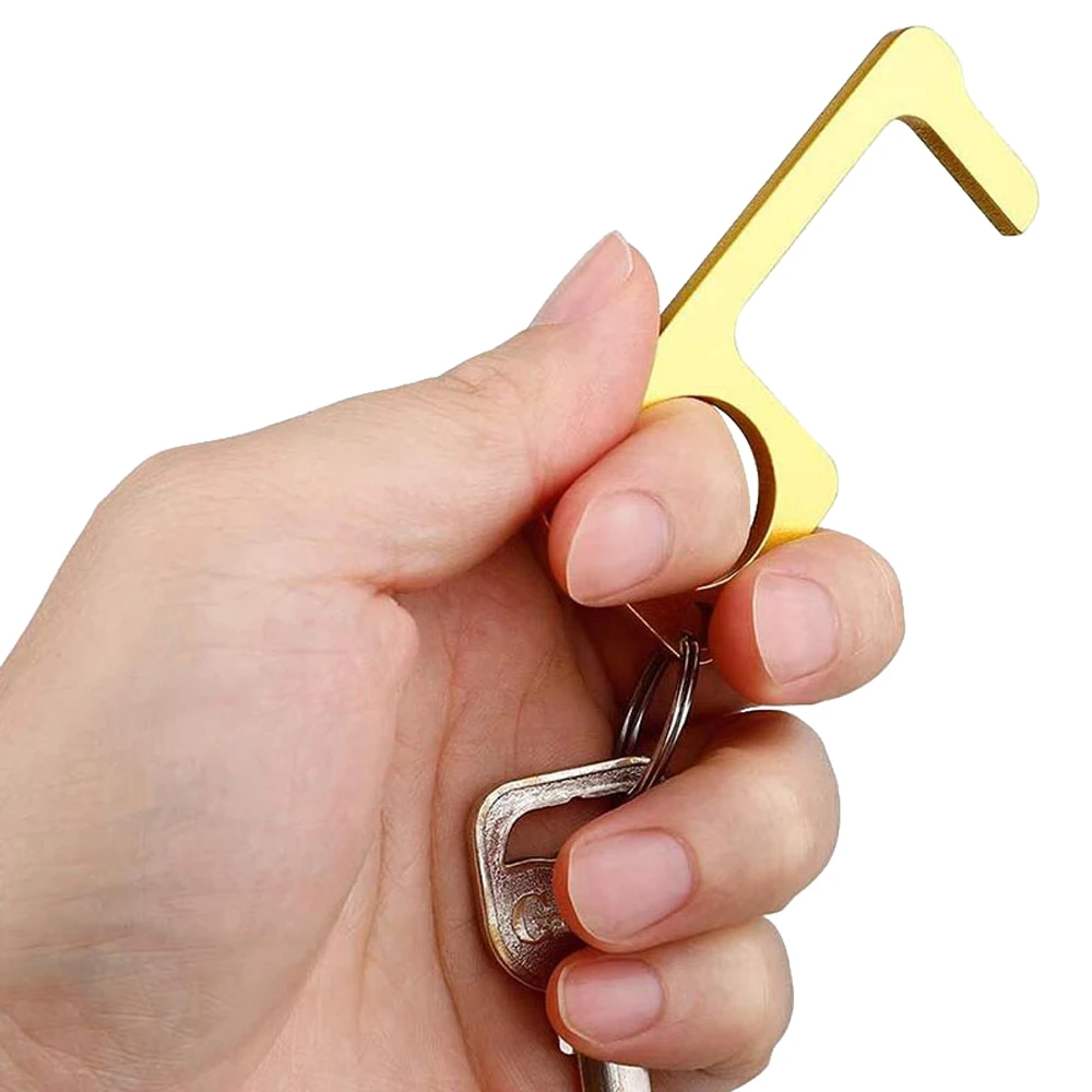 Брелок для ключей из чистой латуни не прикасающаяся вешалка инструмент