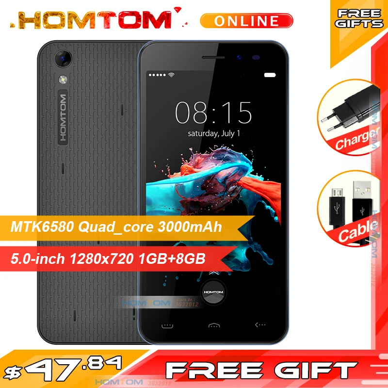 Quad HT16 MTK6580 четырехъядерный смартфон 1 Гб ОЗУ 8 ПЗУ мобильный телефон 5MP камера Android 6