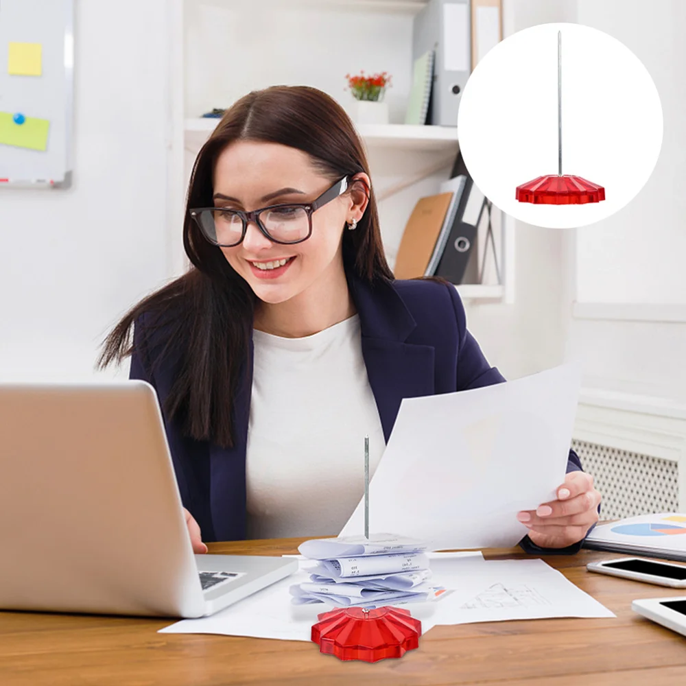 

2Pcs Straight Rod Paper Holder Versatile Spike Pole Check Spindle