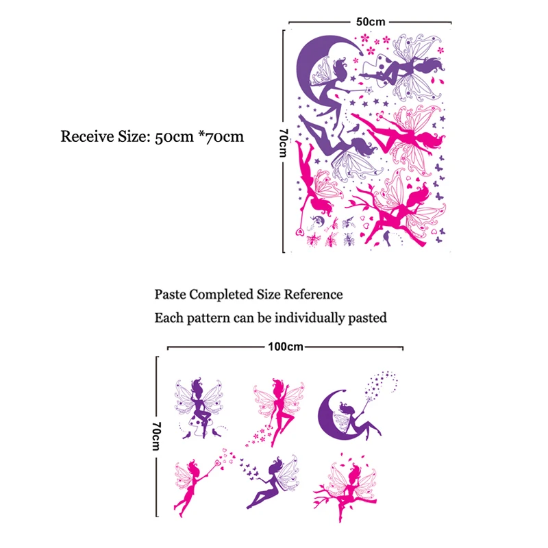 Мультфильм шесть маленьких Настенная Наклейка &quotФея&quot для детей Девушки номер
