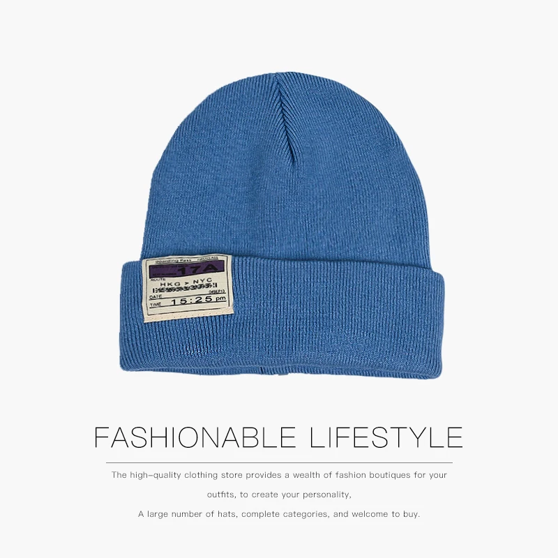 Осенне-зимняя шерстяная шапка женская Корейская версия дикая вязаная модная