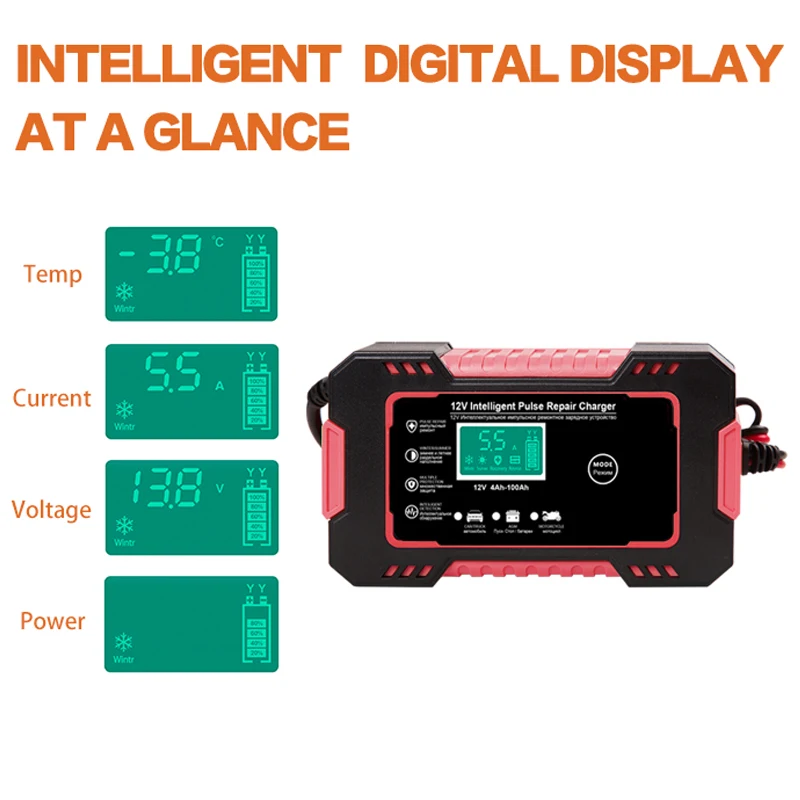 Интеллигентая (ый) Автомобиль Мотоцикл Батарея Зарядное устройство 12V 6A для Авто