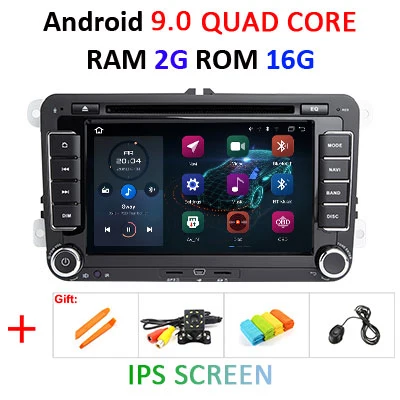 4G DSP ips 2 Din Android 9,0 автомобильный dvd мультимедийный плеер gps радио для VW/Volkswagen/GOLF 5 6/Polo/Passat/CC/B6/B7/Skoda/SEAT/Leon - Цвет: 2G 16G IPS