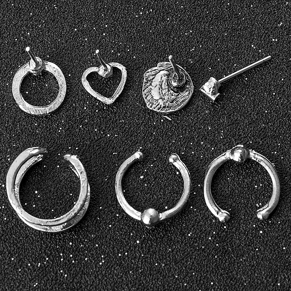 Серьги-гвоздики из сплава в форме сердца 7 шт./лот | Украшения и аксессуары