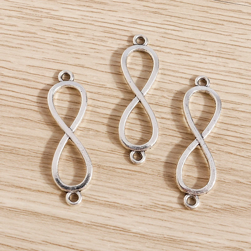 

20pcs 34*10mm Zinc Alloy Infinity Charms Connectors for DIY Making Necklaces Bracelets Handmade Jewelry Findings Accessories