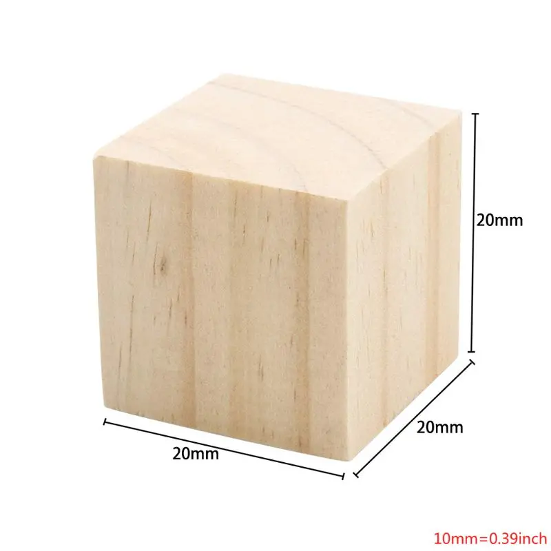 

Wooden Cubes Natural Unfinished Craft Wood Blocks for Baby Shower Pack of 20 BX0D