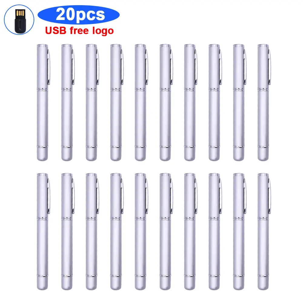 

20pcs/lot free logo ballpoint pen metal usb 128gb flash drive pen drive memory Stick pendrive 4GB 8G 16GB 32GB 64GB u disk gift