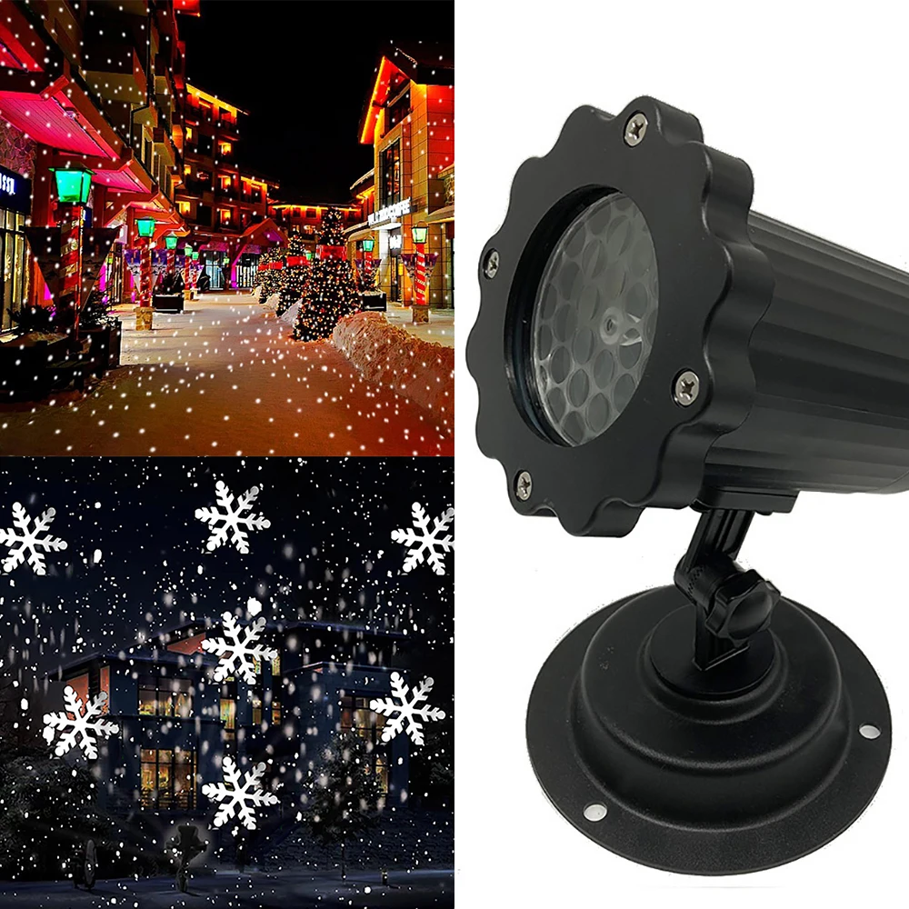 Christmas Snowflake Laser Light Snowfall Projector IP65 Moving Snow Outdoor Garden Laser Projector Lamp For New Year Party Decor