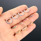 Модные CZ Пирсинг уха панк Rook Huggie Обруч Серьги Серебро Золото Розовое Золото Нос кольцо спиральный для хряща Tragus девушки ювелирные изделия тела