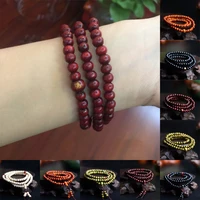 9 styles 6mm natural sandalwood buddhist buddha wood prayer beaded knot black unisex ebony men bracelets bangles for women
