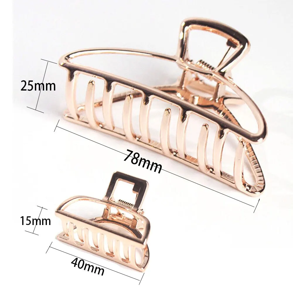 

New Women Girls Clamps Metal Hair Crab Moon Shape Hair Clip Claws Solid Color Hair Accessories Hairpin Geometric Hair Claw Tools