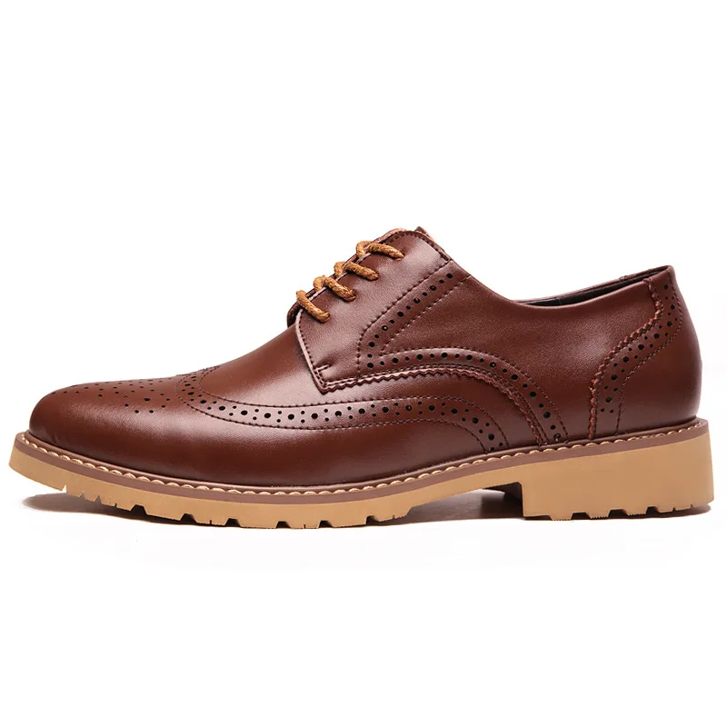 

Italian Shoes Cheap Office Men's Oxford Sole Shoes Wedding Dress Split Leather Male Brogue Lace-up Bullock Shoes Size 38-44