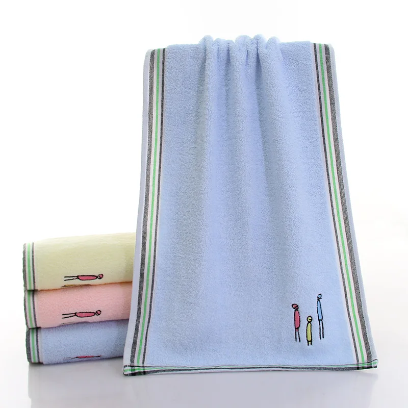 

34x74cm New Jacquard Cotton Plain Towel Processing Strong Absorbent Breathable Soft Thickened Bath Towels For Adults Home Garden