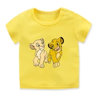 funny toddler boys t shirt cute little lion graphic print kids t shirt summer yellow shortsleeved clothing high quality tops