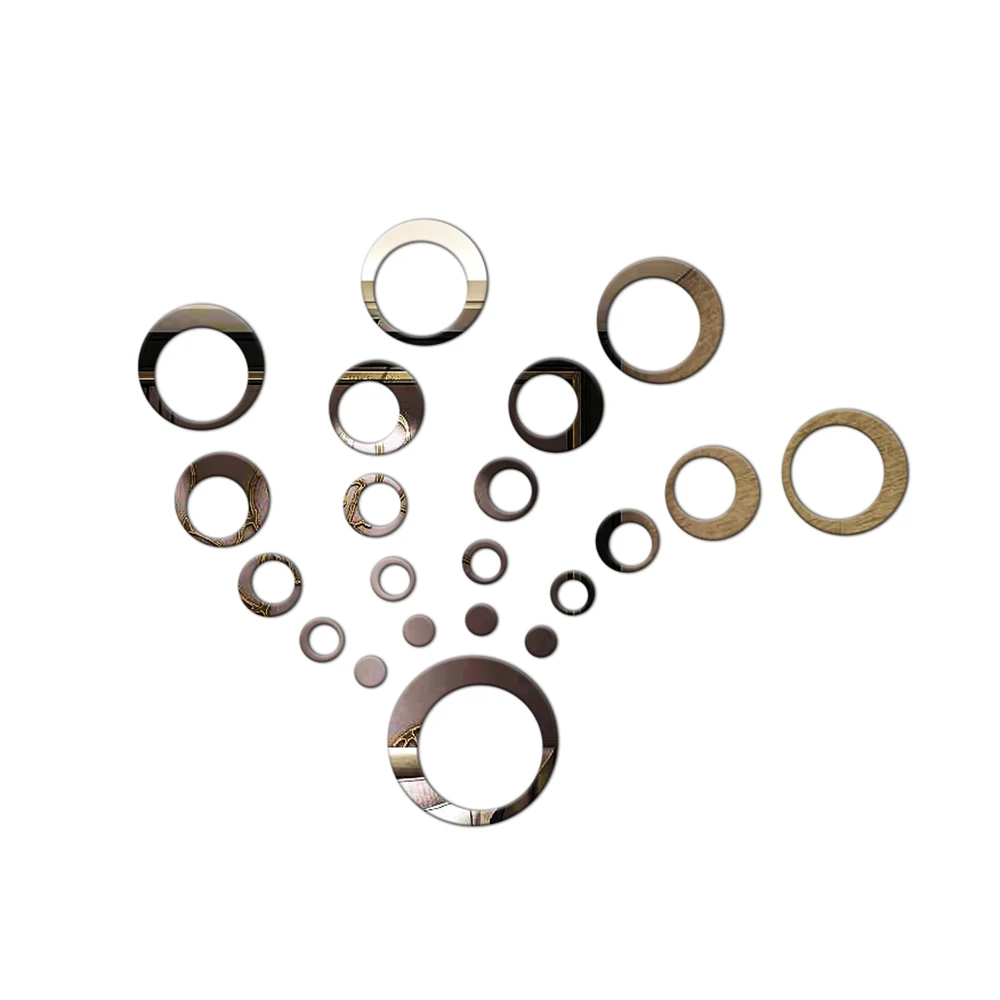 24 шт. 3D наклейки на стену в виде круглых точек с зеркальным эффектом|Наклейки